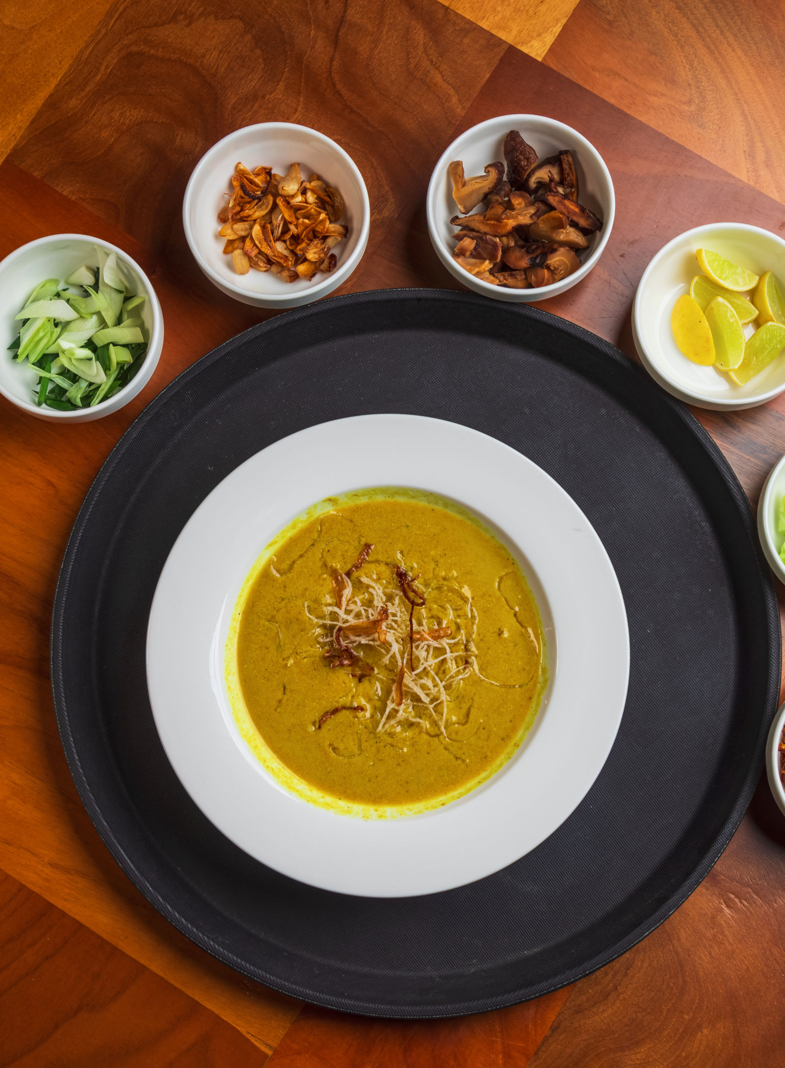 Gamyam Retreat, Kumta - Food served in white plate and bowls kept on the table