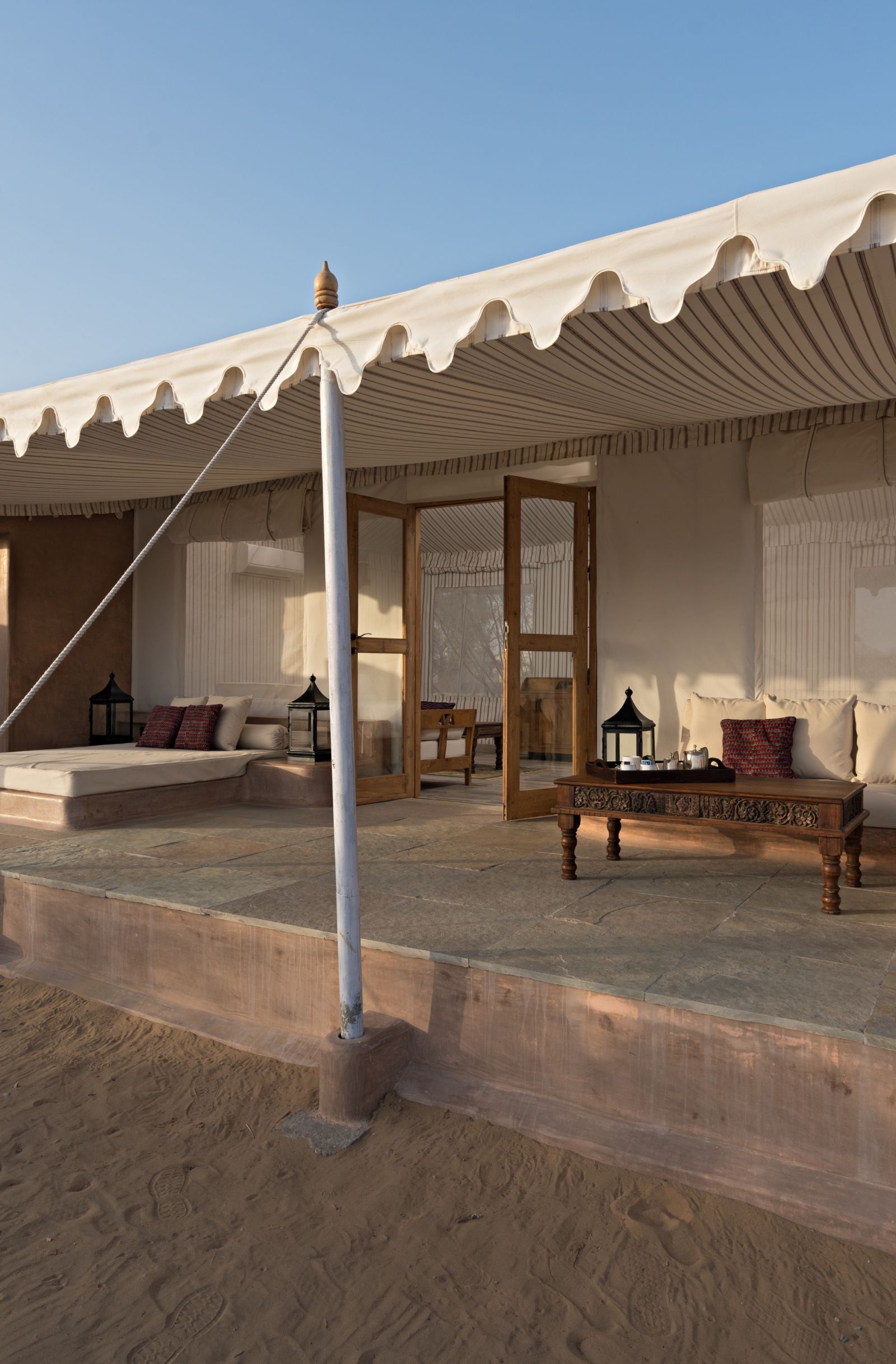 Sit-out area of the luxury tents at Manvar Resort and Desert Camp - 2
