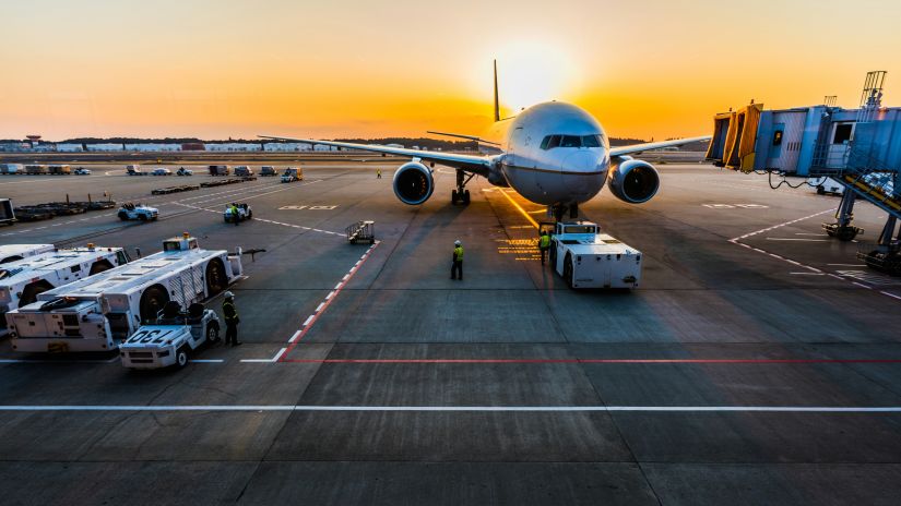 A aeroplane on the tarmac