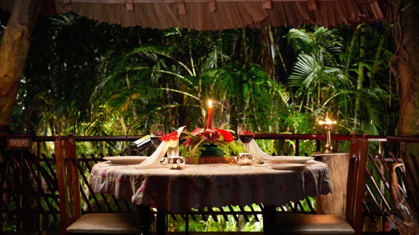 Tranquil Candle Lit Dinner on the Tree Deck