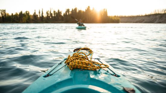 Kayaking on an ocean