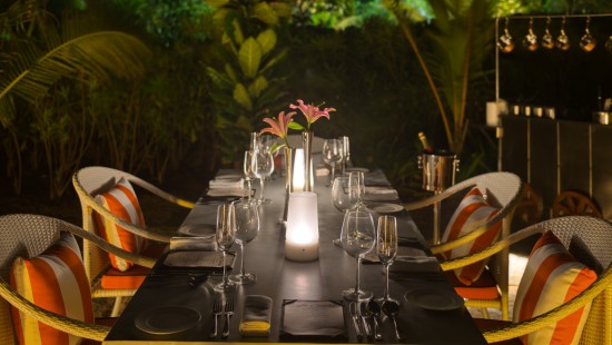 Nighttime Outdoor Dining La Concha Restaurant Goa 5