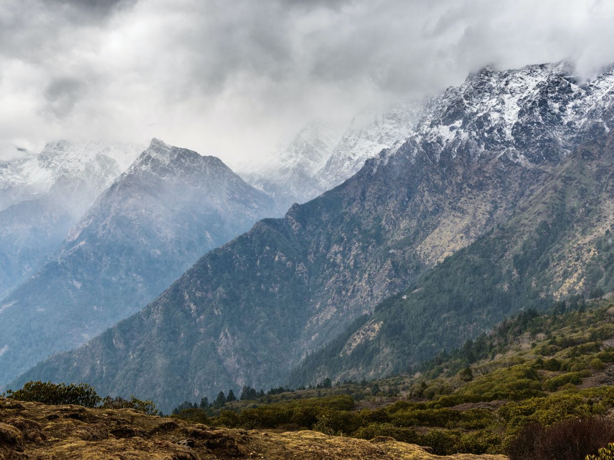 snow-capped mountains 