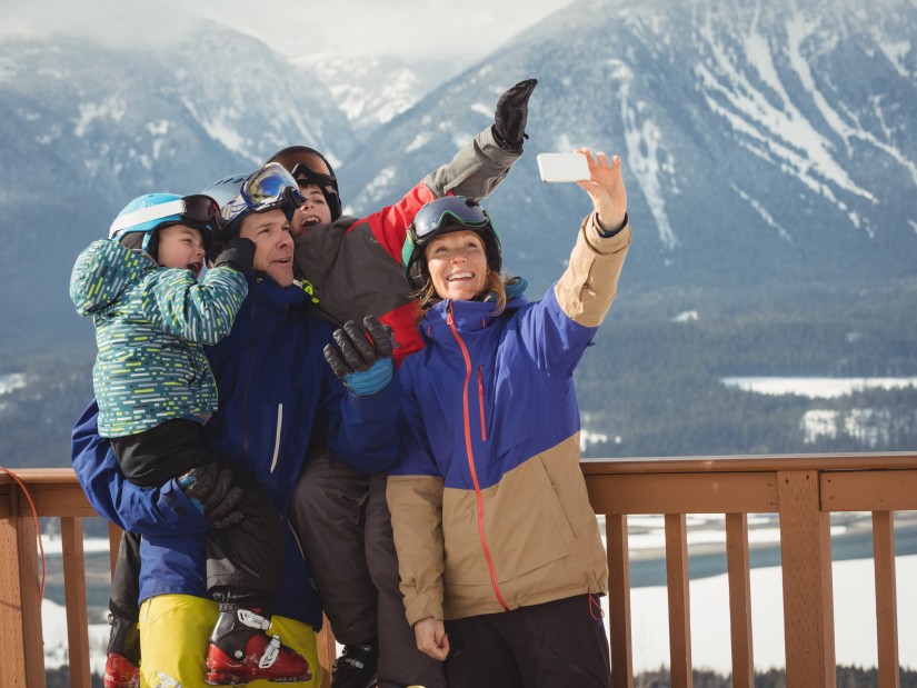 A family clicking a picture together