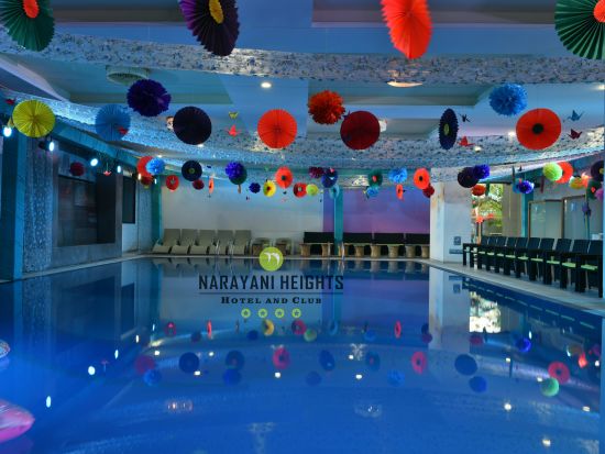 the view of our pool at narayani heights