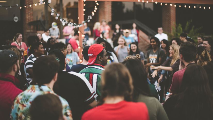 Crowd having fun in an event