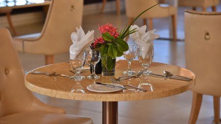 close up of a table at la vista restaurant