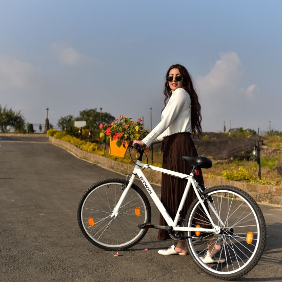 person walking with bicycle