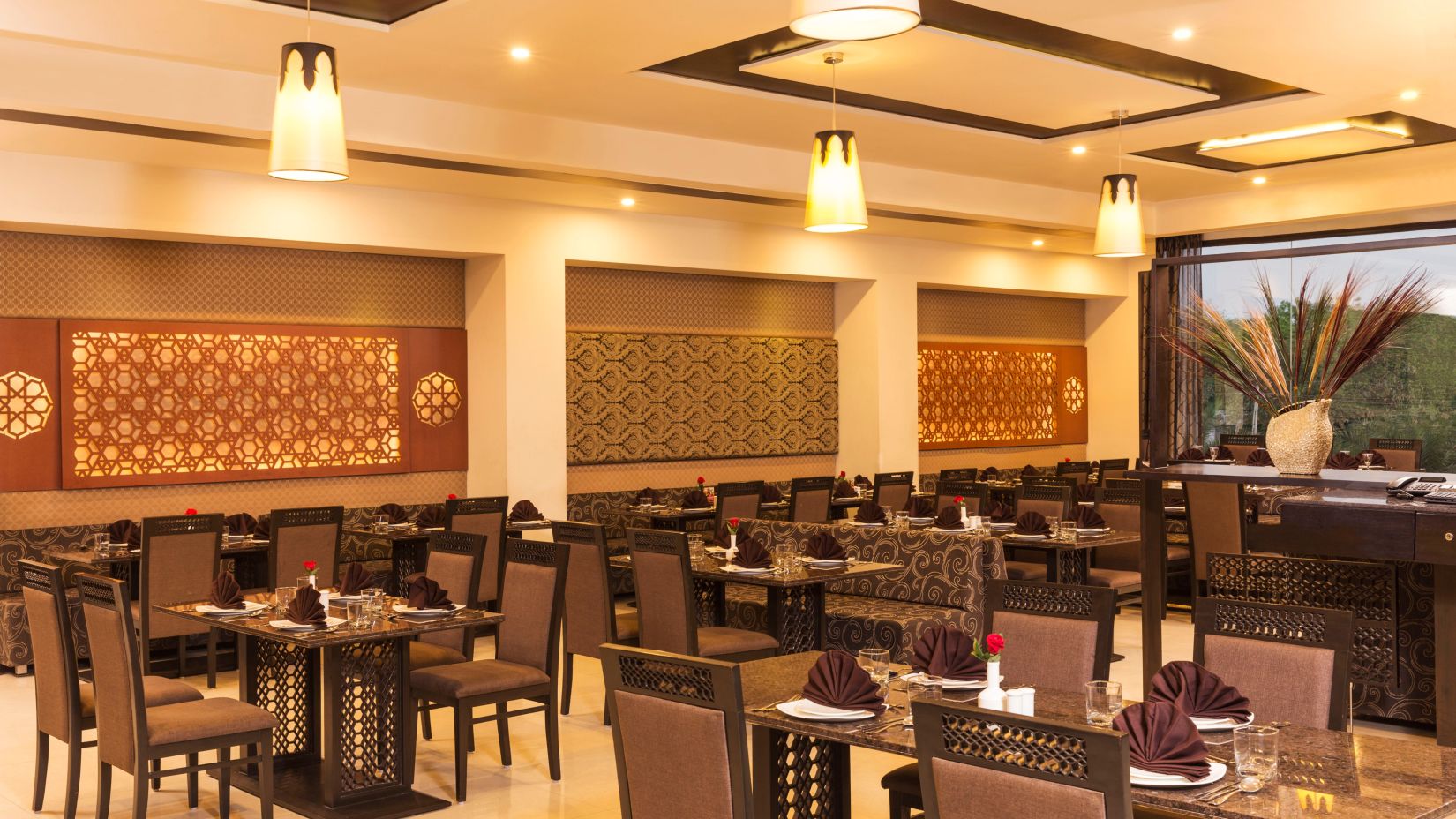 interiors of our Multi cuisine restaurant in Ahmedabad