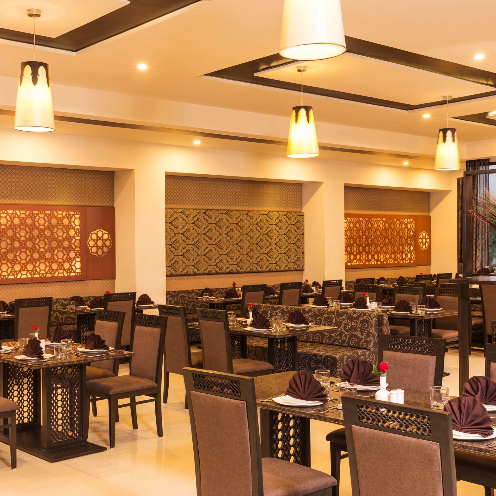 interiors of our Multi cuisine restaurant in Ahmedabad