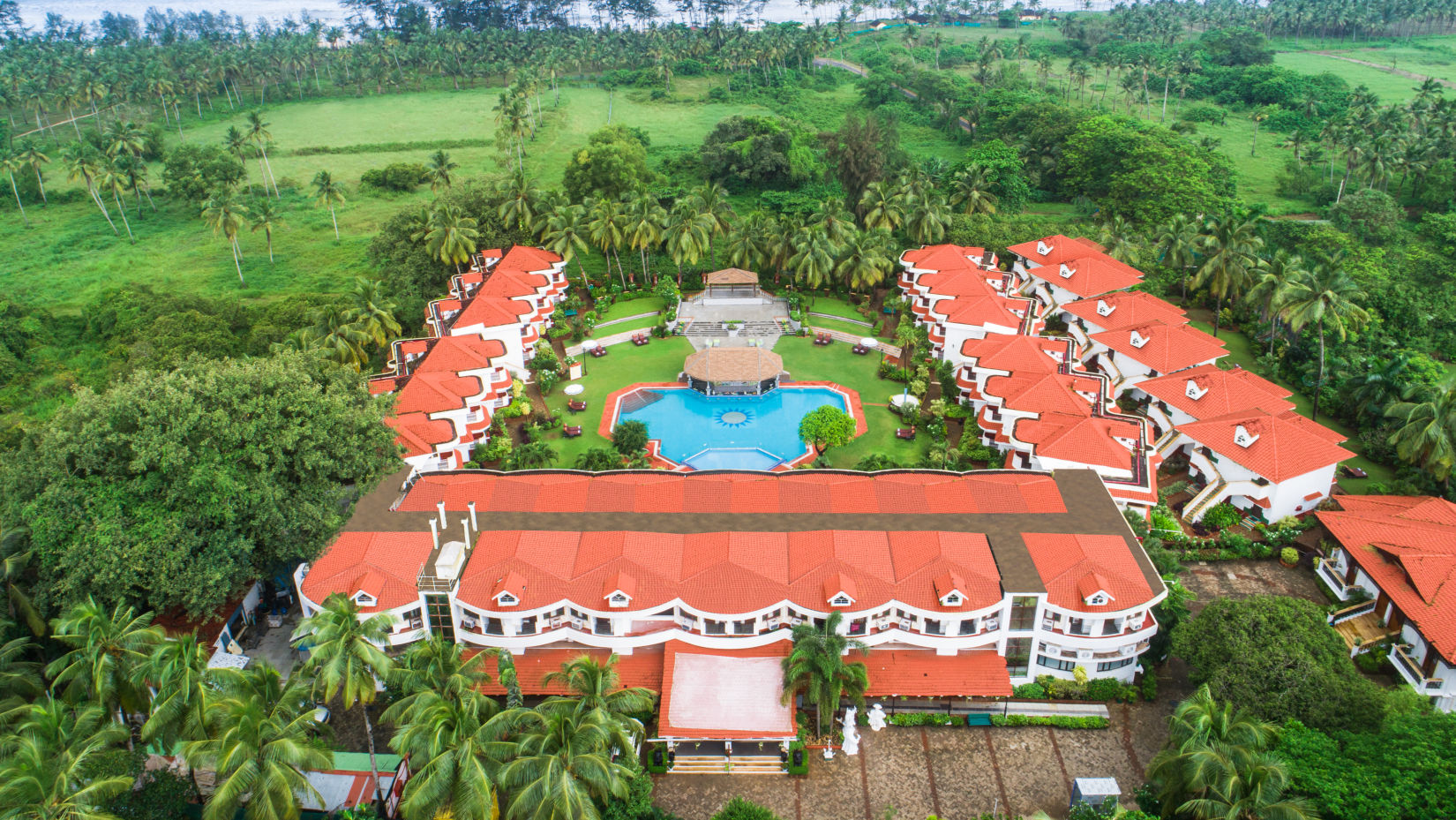 aerial view of heritage village resort and spa, goa