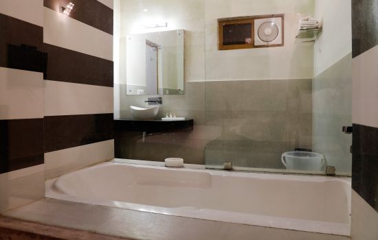 alt-text poolview room bathroom - Corbett Panorama Resort, Ramnagar