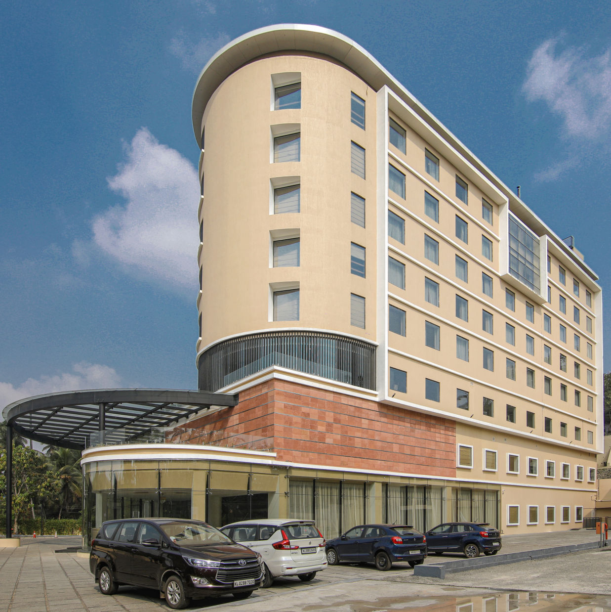 exterior facade of Dimora Hotel in Calicut