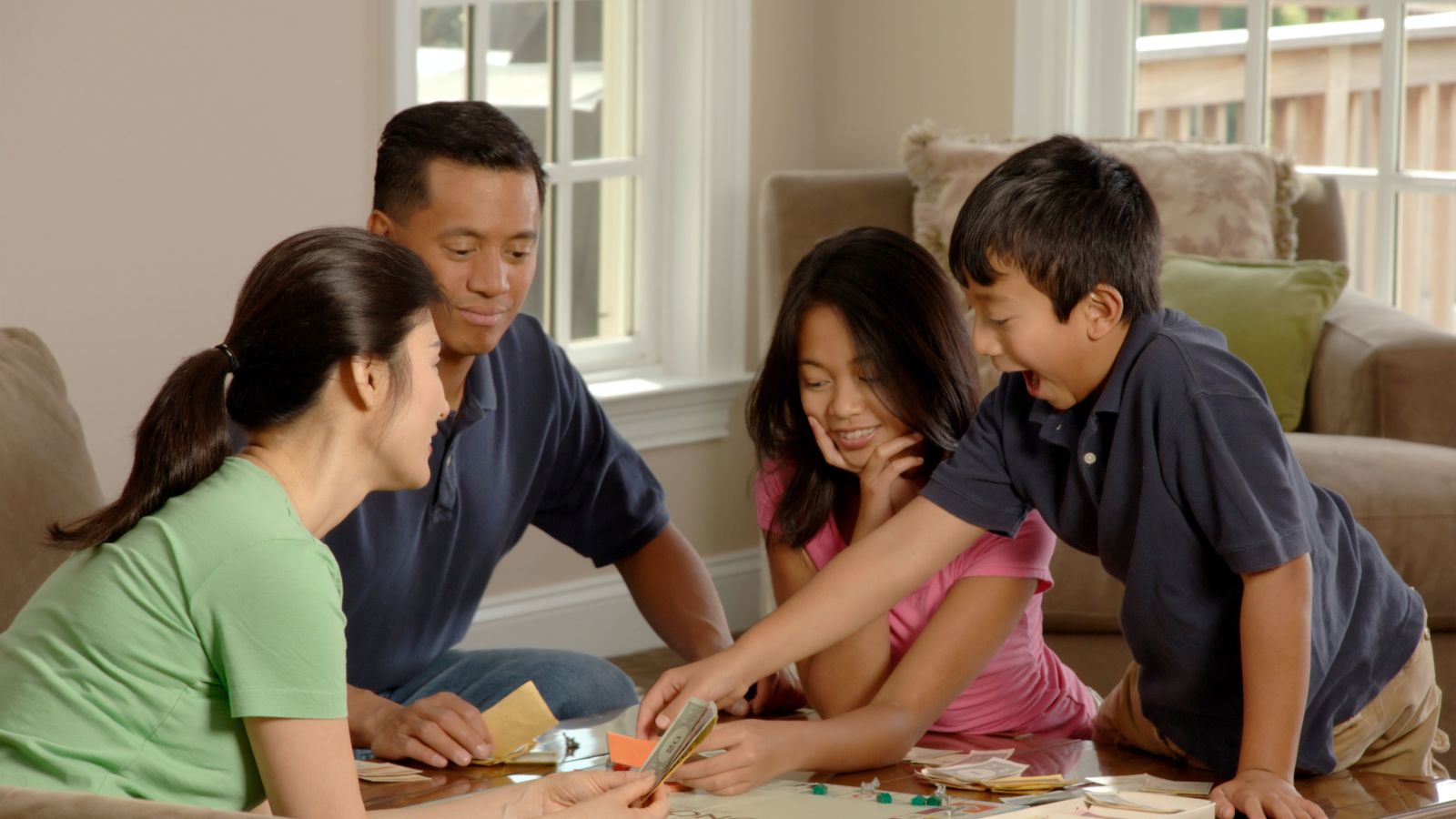 KIds playing with their parents