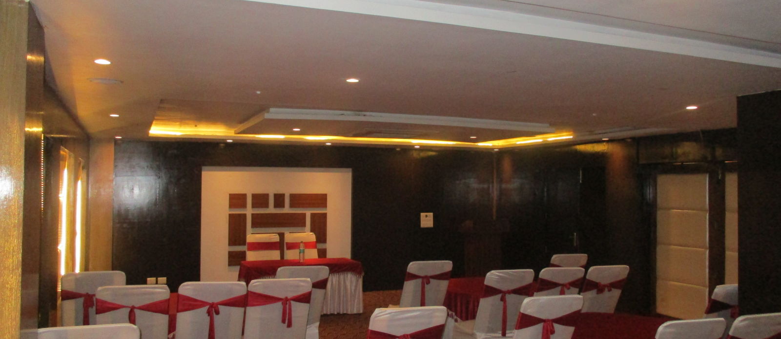 Gangotri Hall captured with seats arranged in theatre style - le roi udaipur hotel1