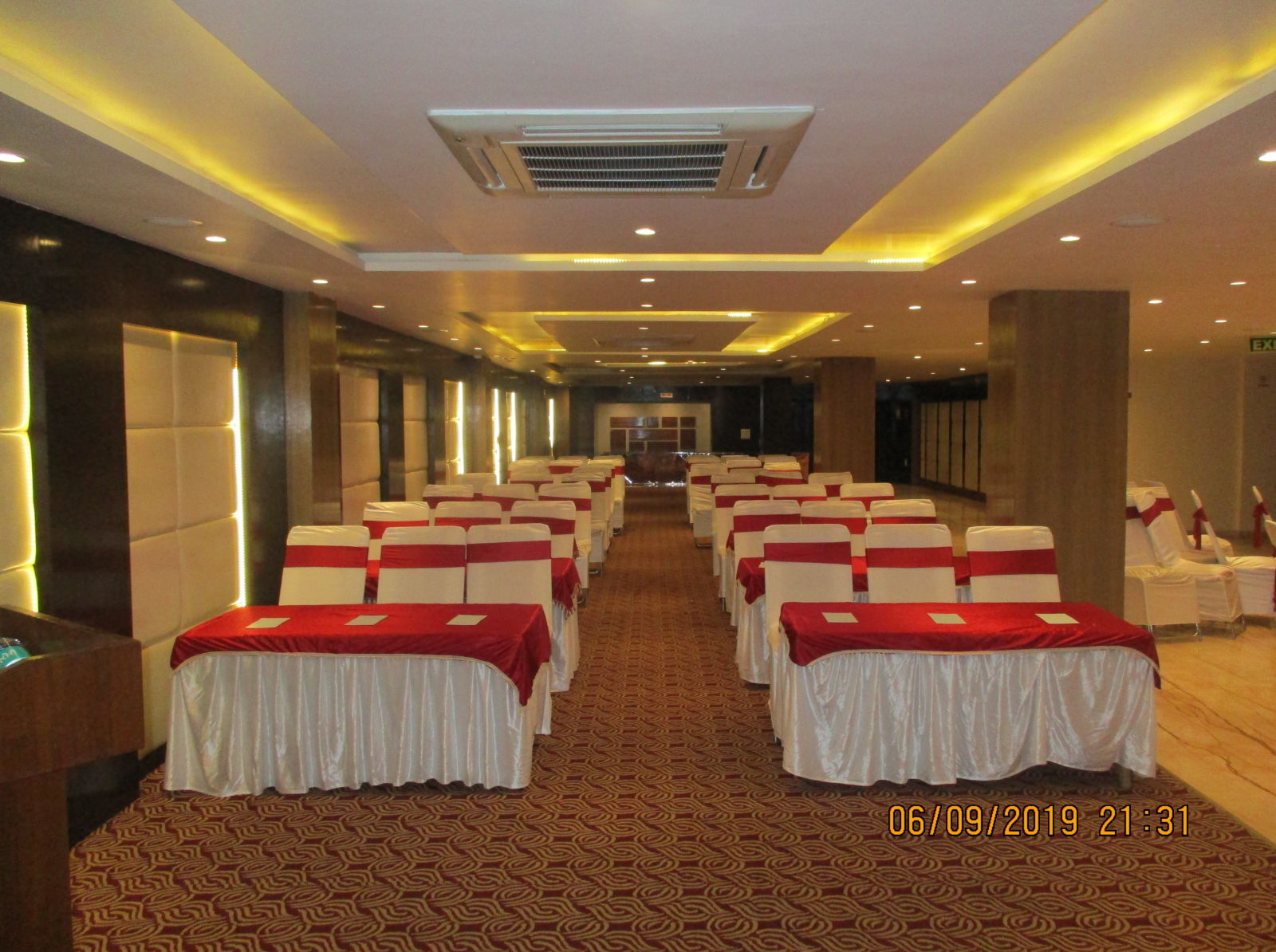 Gangotri Hall captured with seats arranged in theatre style - le roi udaipur hotel3