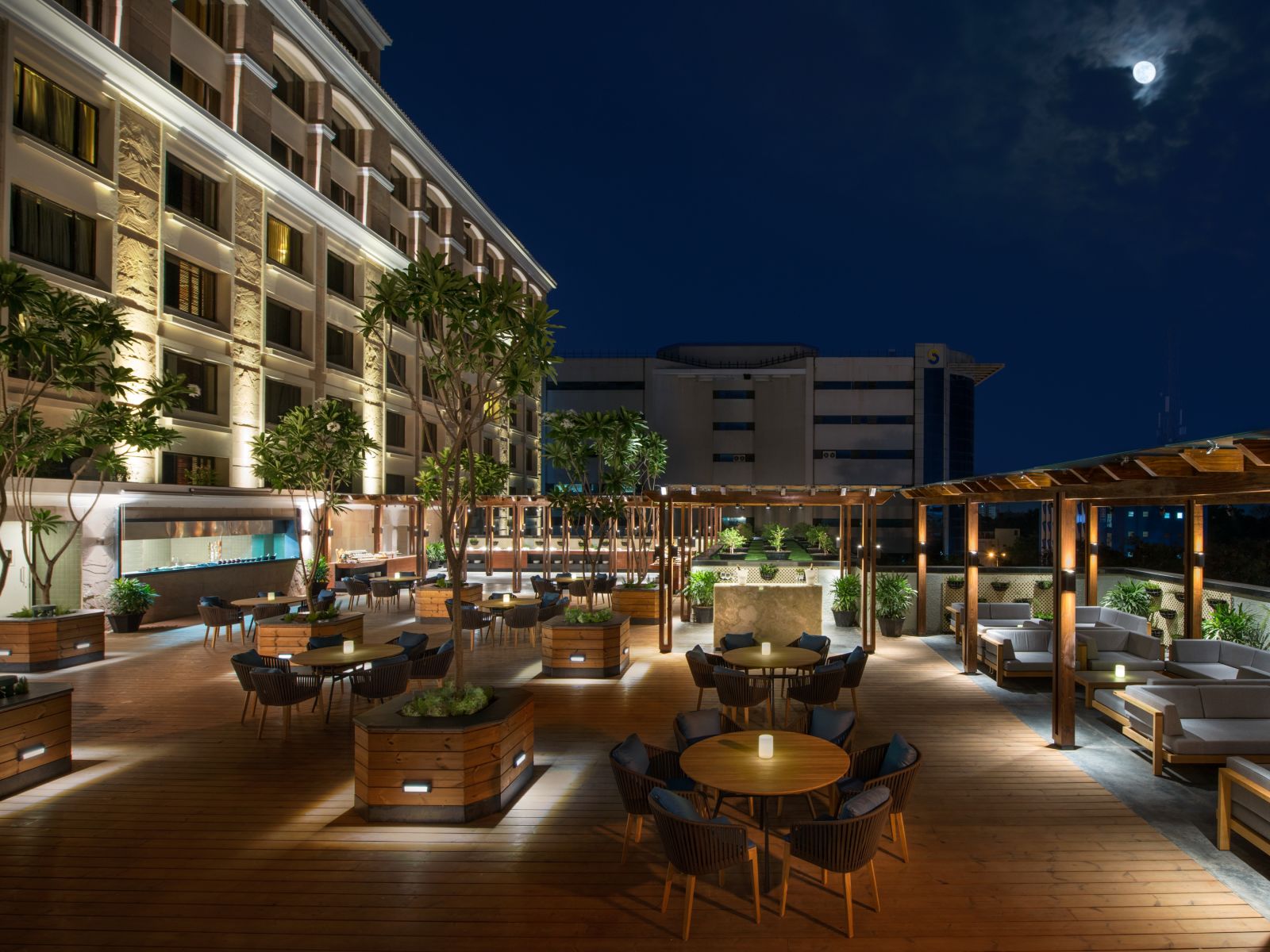 Terrace dining area at the Residency Group of Hotels