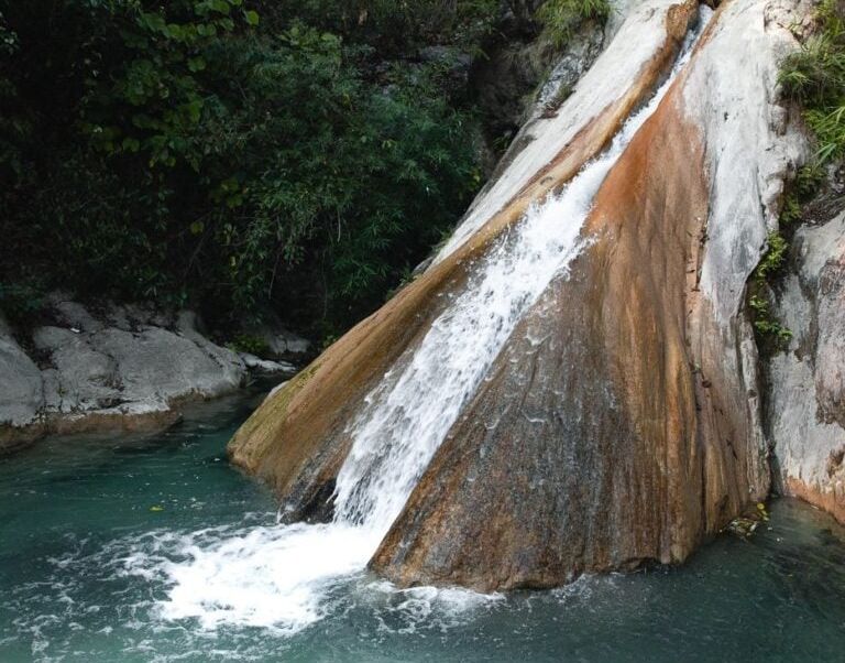 a waterfall in rishikesh