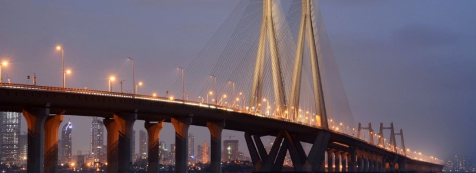 bandra worli sea link at night