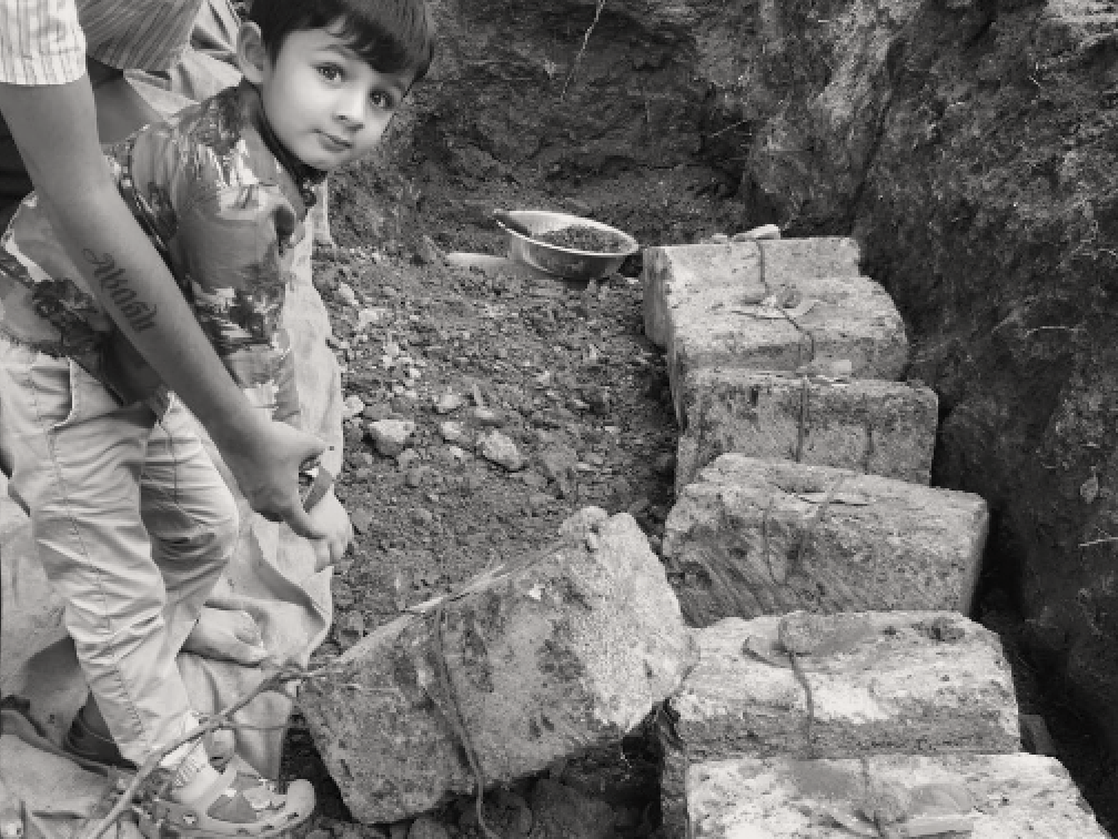 toddler peeping while an activity