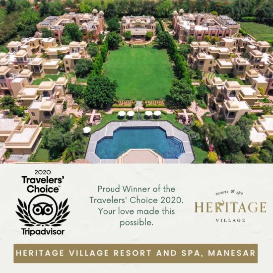 heritage village resort and spa in manesar - tripadvisor award