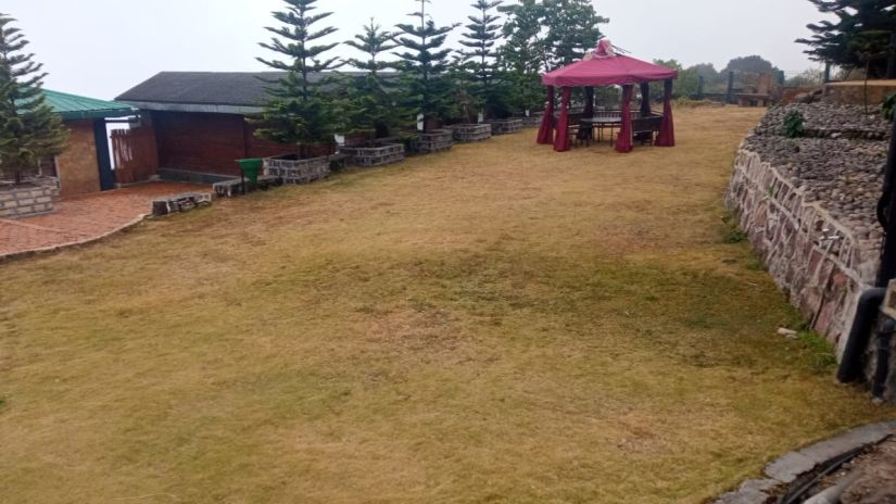 the lawn area at Courtyard in Cherrapunji 1