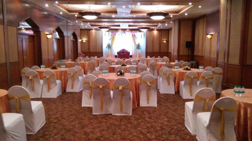 cluster seating arrangement at our banquet hall in vile parle