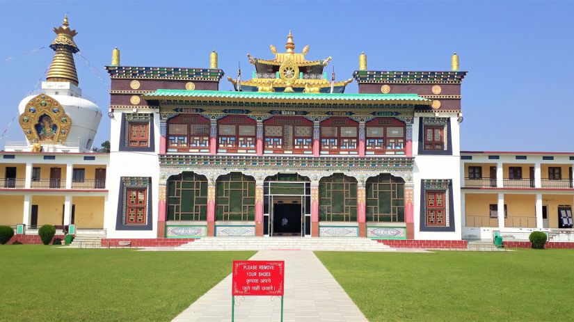 Front view of Buddha Temple Dehradun Uttarakhand