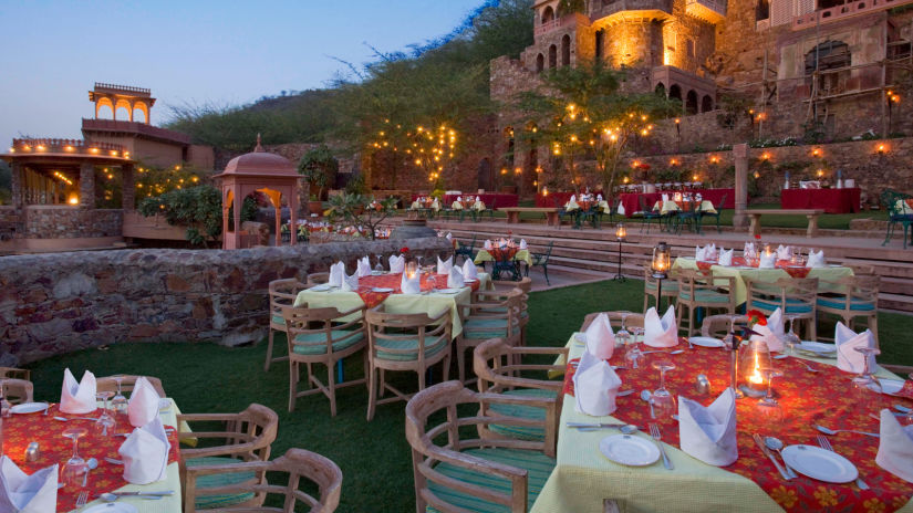 Uncha Bagh & Mukut Bagh, Neemrana Fort Palace, restaurants in Rajasthan