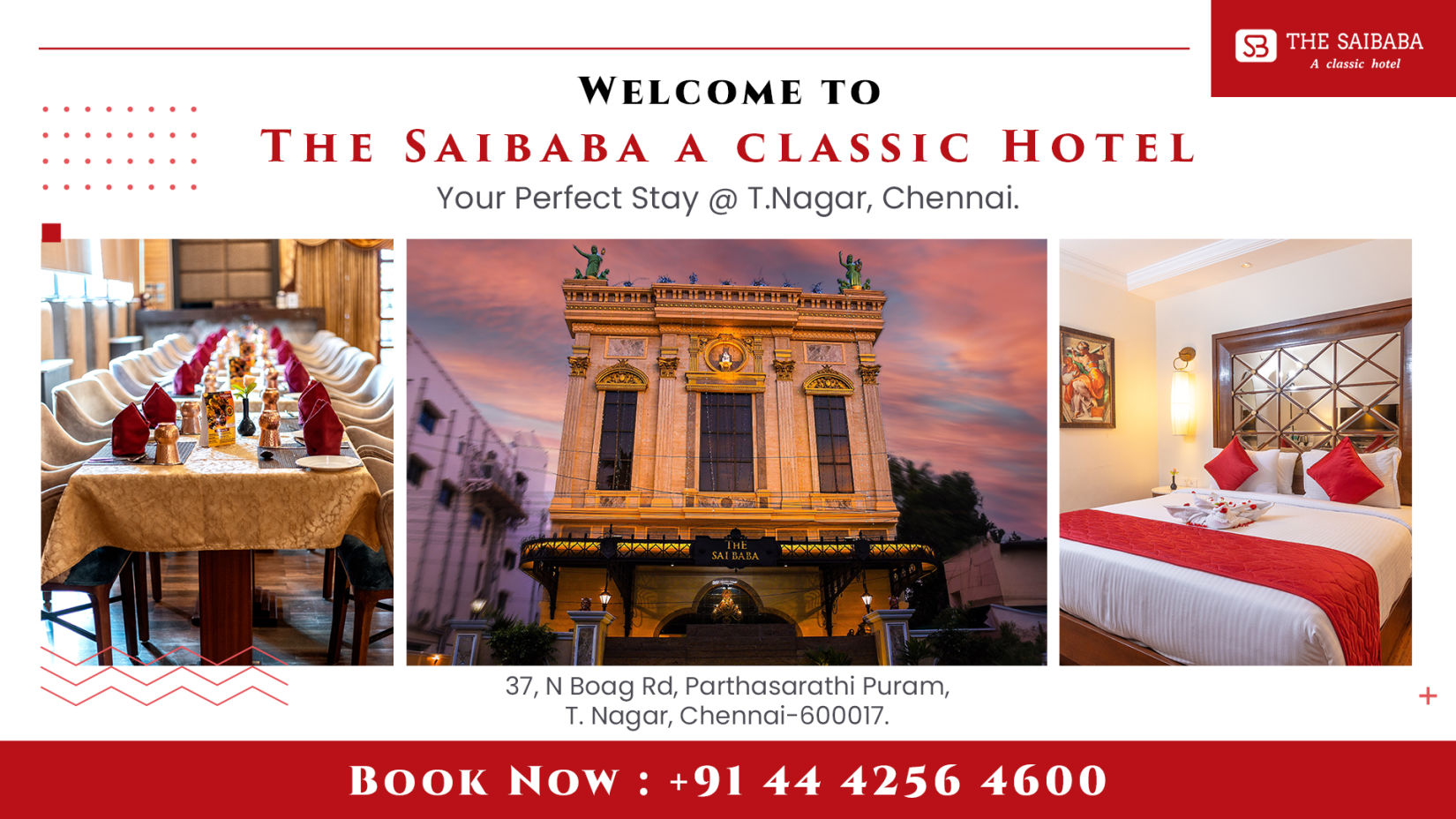 The Saibaba hotel blog banner