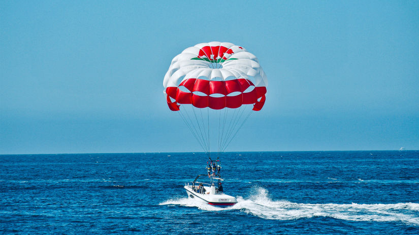 thrilling parasailing in water