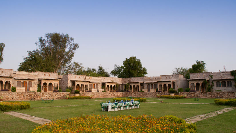 Deo Bagh - 17th Century, Gwalior - a panoramic view of the resort in Gwalior during daytime