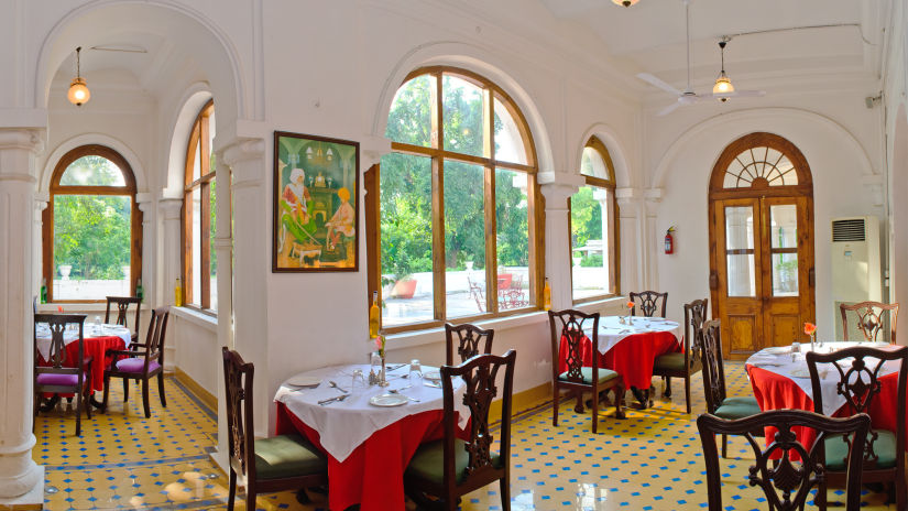 Seating arrangements at the in-house restaurant - The Baradari Palace