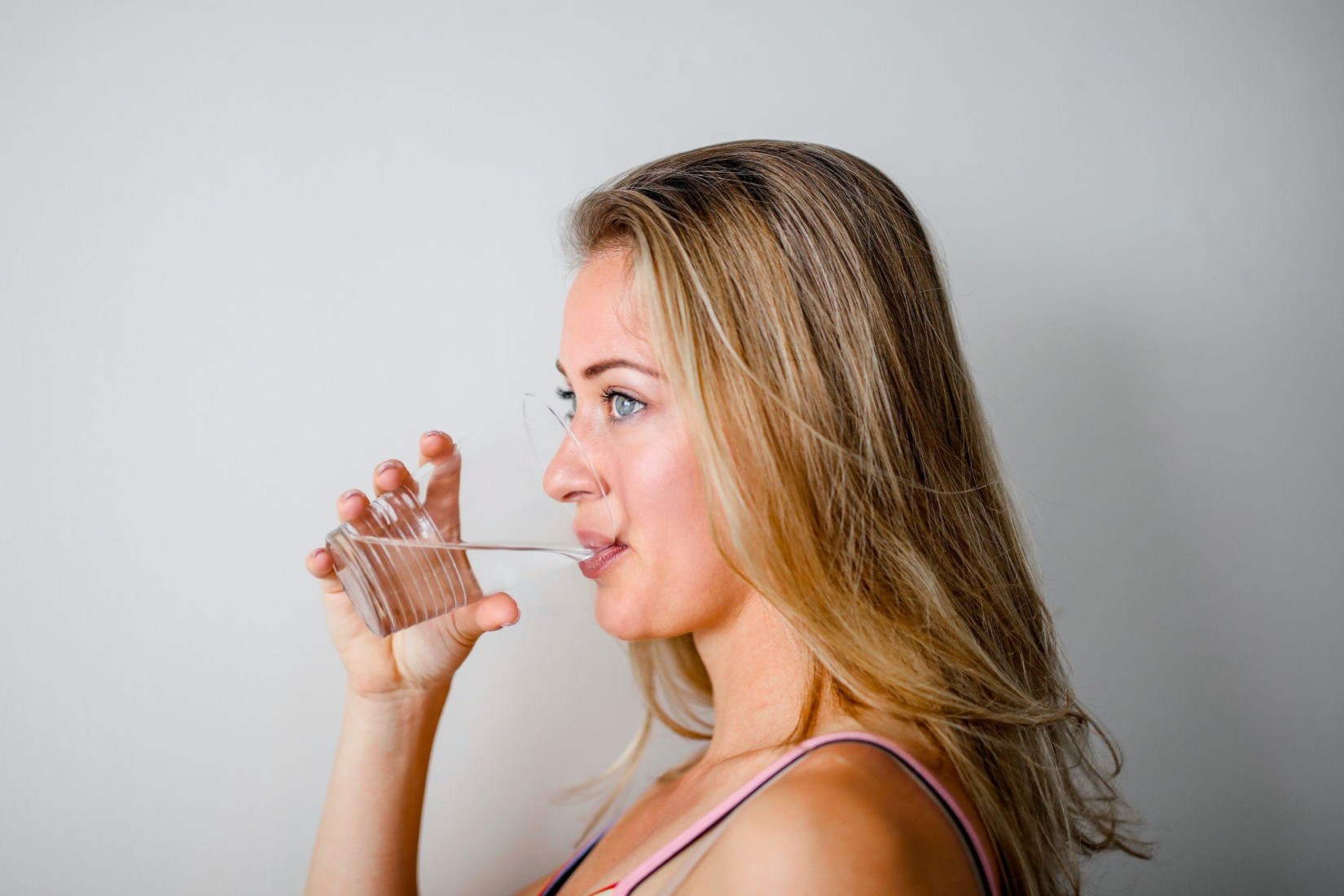 woman drinking water