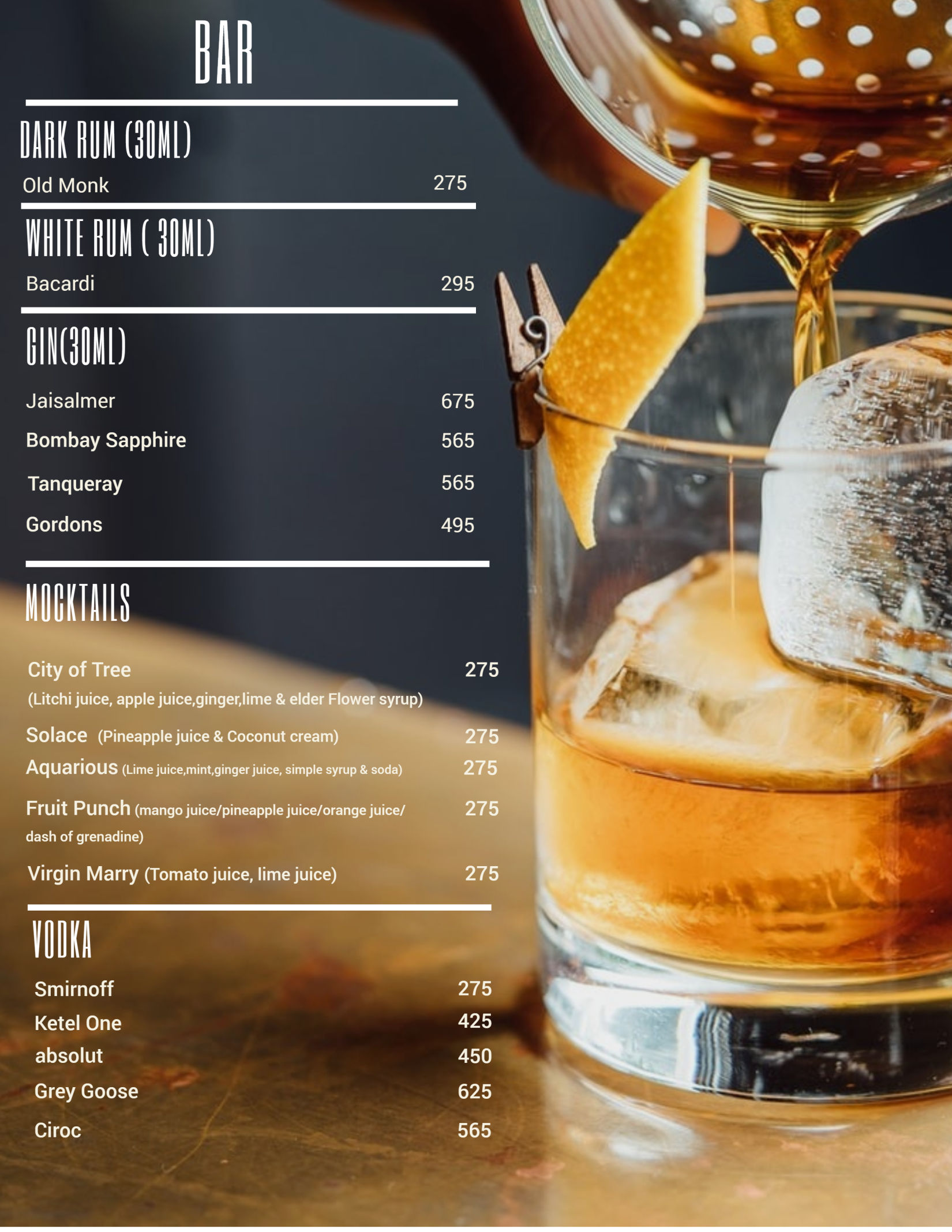 bar menu  2