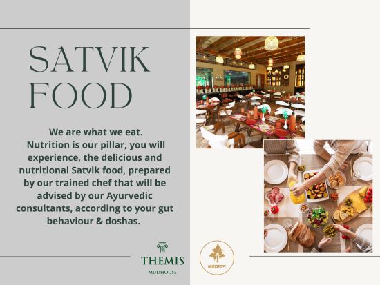 Satvik food Brochure for Themis Mudhouse - A Nature's Retreat Resort & Wellness