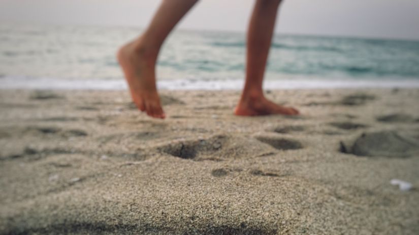 walking by the beach of Swaraj Dweep Island