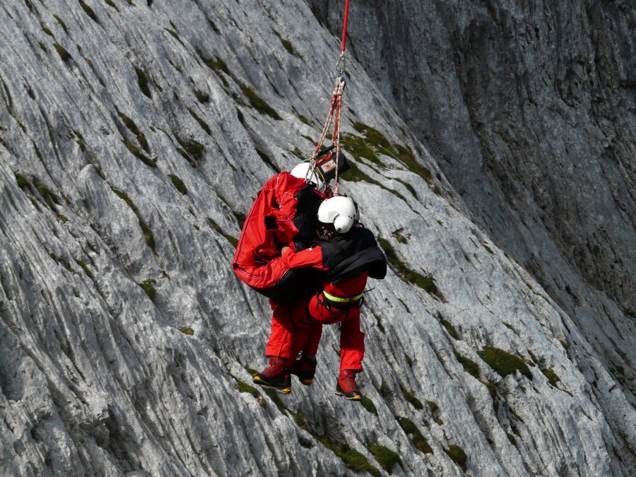 a person training for a rescue operation