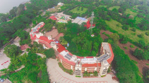 Damanganga Valley Resorts Pvt Ltd - an aerial view of the resort in Daman surrounded with lush greenery