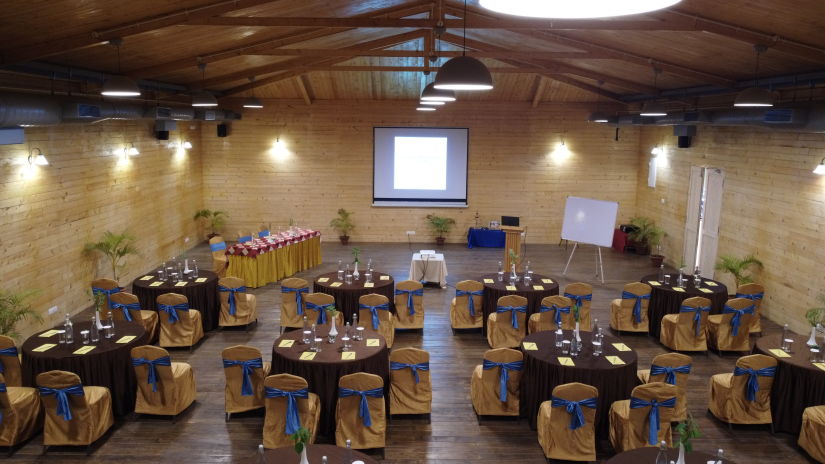 Behind top view angle of banquet hall at Louts Eco beach Resort Konark.