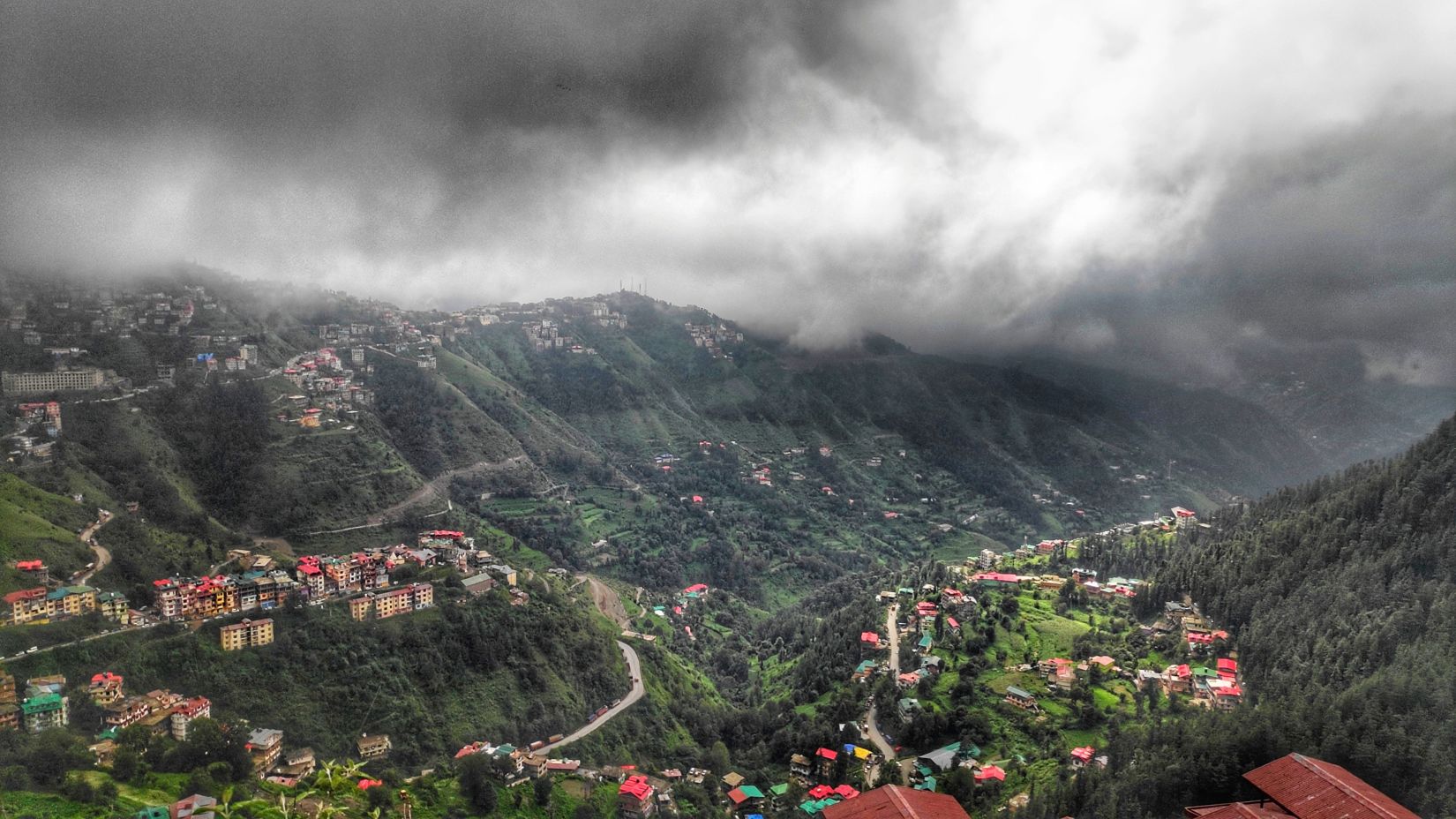 Shimla City view from hilltop