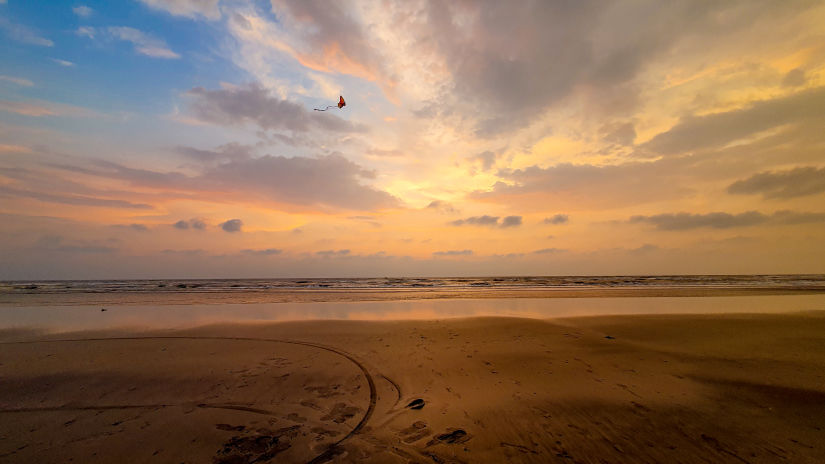 Lotus Eco beach resort, pretty sunset on the beach