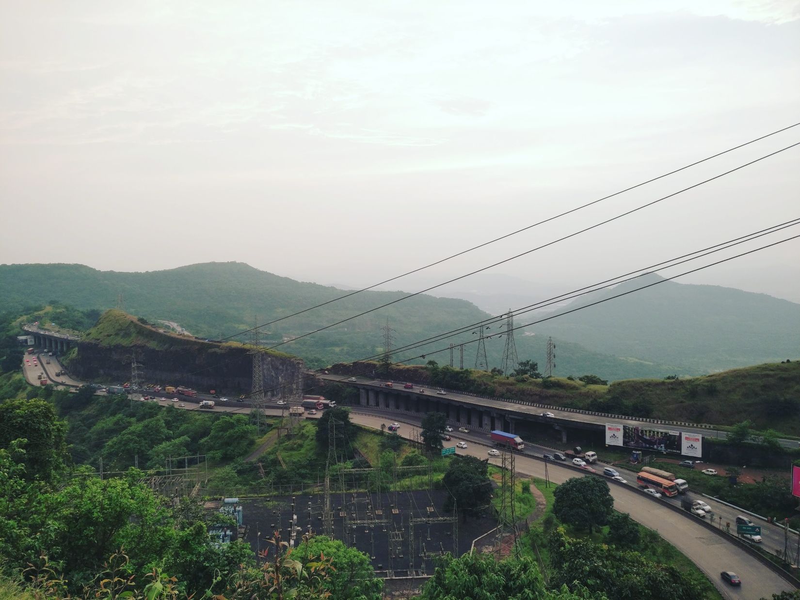 a train track among hills