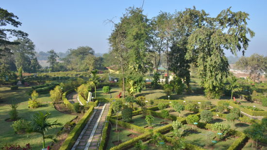 a panoramic view of a garden