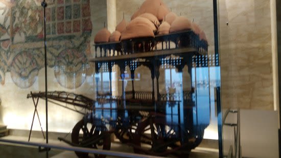 An antique wooden bullock cart displayed in the museum - aai museum in mumbai