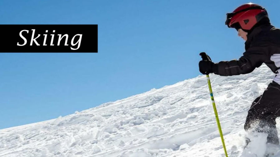 a person skiing in manali