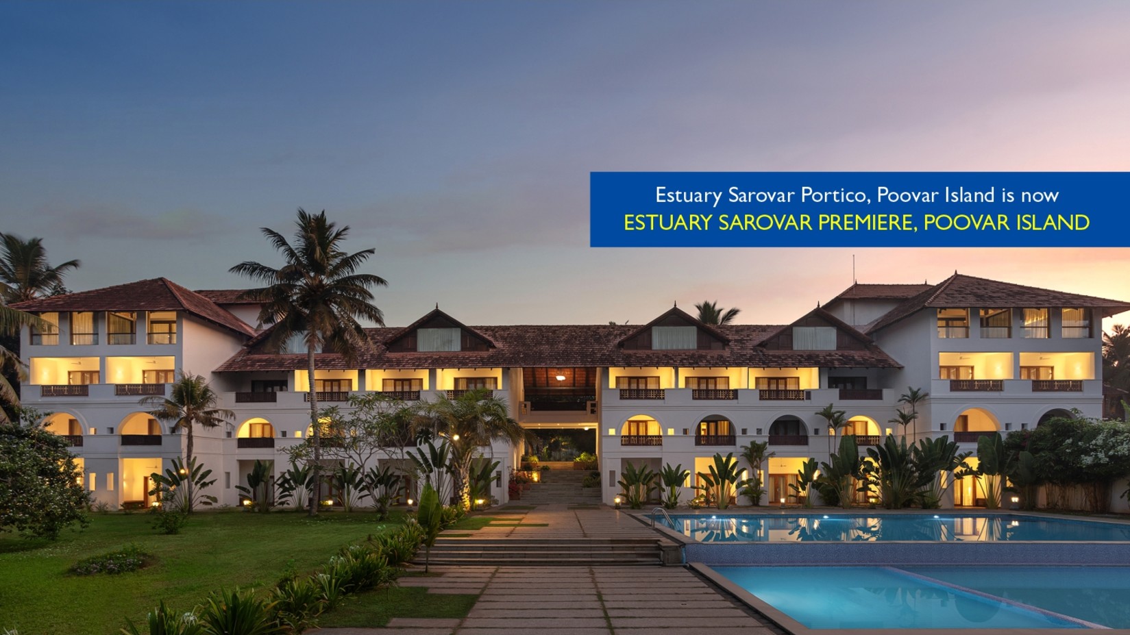 Estuary Sarovar Premiere Kerala - Poovar Island Website Banner