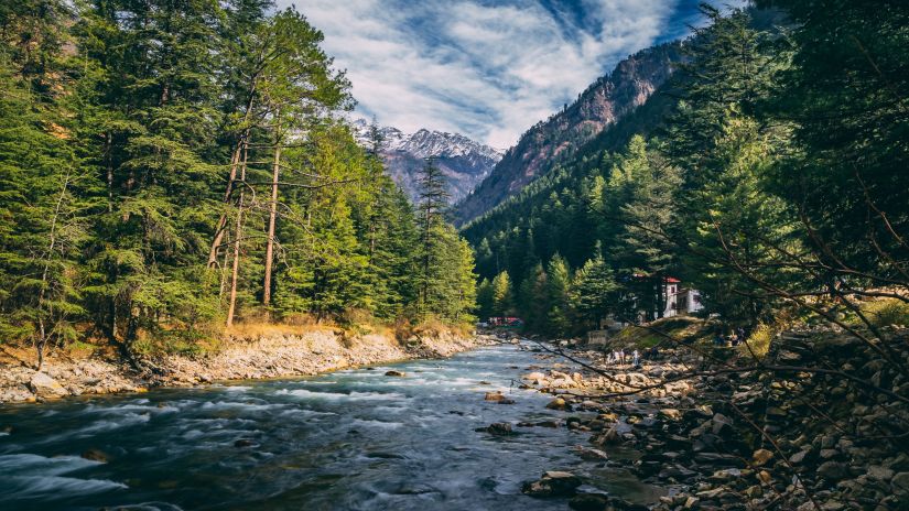 Scenic landscape with flowing river