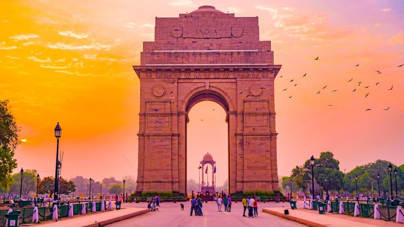 An image of India Gate from afar