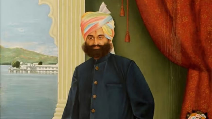 a painting of Th. Ghanshyam Singhji of Thana